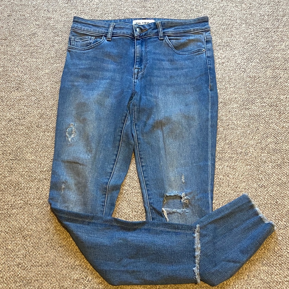 DL1961 Blue Distressed Skinny Jeans